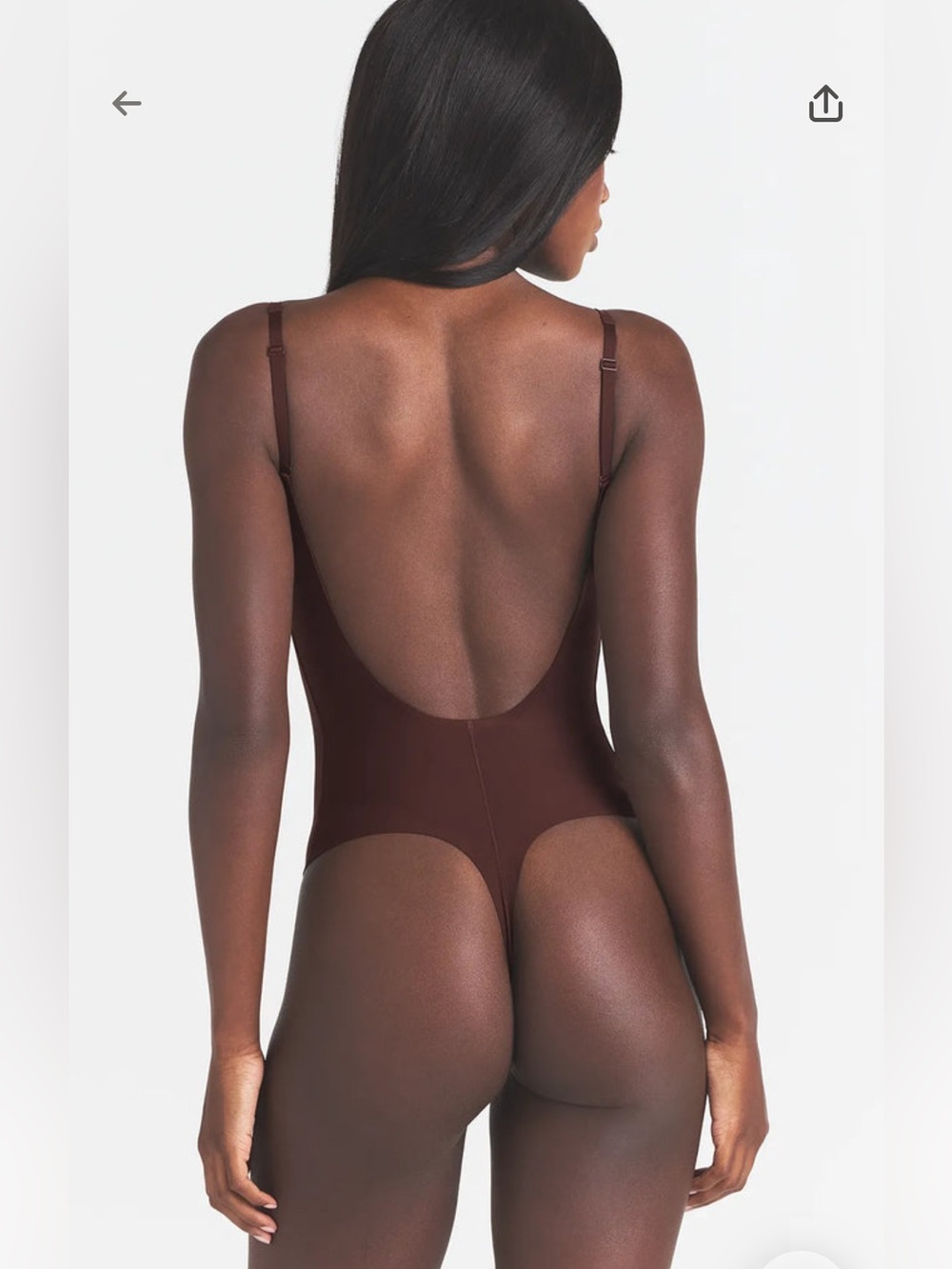 Skims body scoop low back thong bodysuit Cocoa medium nwt 🤎